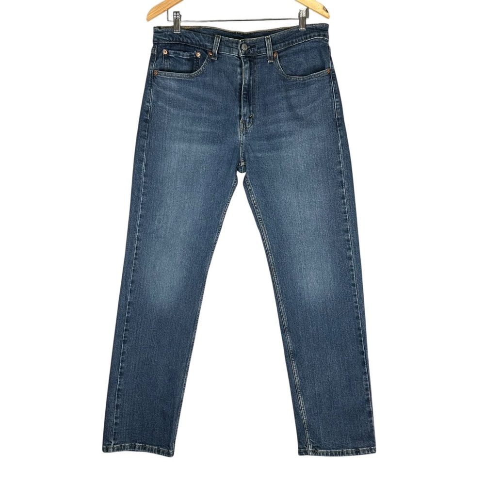 Levis Strauss 505 Jeans Mens 34x32 Blue Denim Classic Straight Leg Red Tab